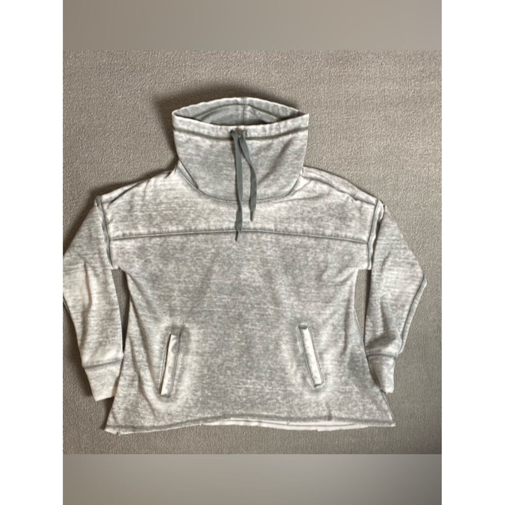 Altar’d State Heather Gray Relaxed Fir Cropped Funnelneck Hoodie Y2K Inspired